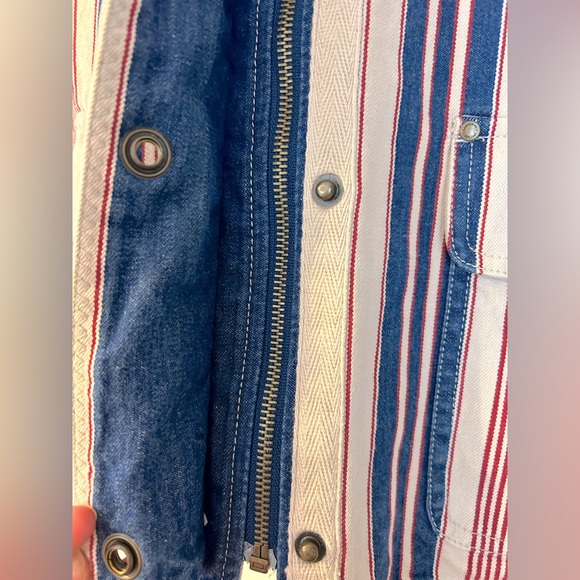 90s Ralph Lauren Naval Striped Color Block Denim Jacket - Size L - Picture 6 of 6